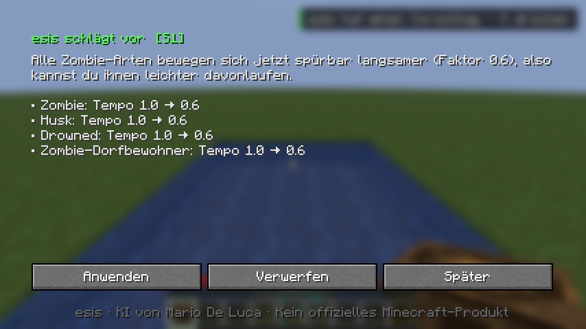 esis schlägt vor: Zombies langsamer, Faktor 0,6